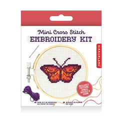 "Butterfly" Mini Cross Stitch Embroidery Kit by Kikkerland