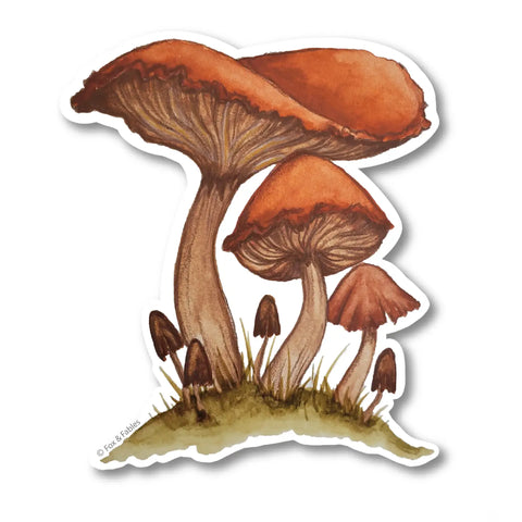 "Mushroom Bunch" Sticker by Fox & Fables