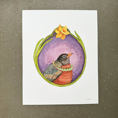 Flight Crew: "Robin of Daffodils" Print by Polanshek of the Hills