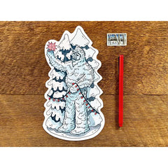 Yeti Christmas Postcard