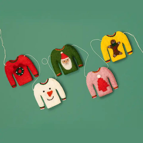 Felt Holiday Sweater Garland by Global Goods Partners