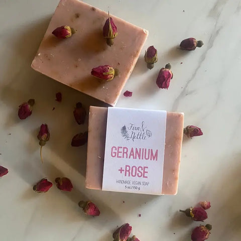 Geranium + Rose Soap Bar by Fern & Nettle
