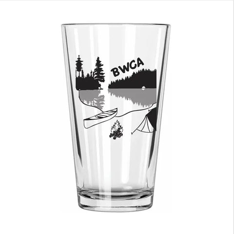 "BWCA" Boundary Waters Canoe Area Pint Glass by Northern Goods