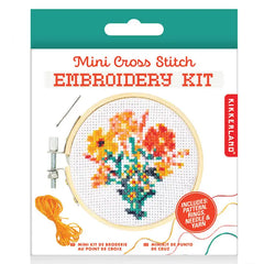 "Flowers" Minicross Stitch Embroidery by Kikkerland