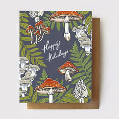 Happy Holidays Mushroom Card by Root & Branch