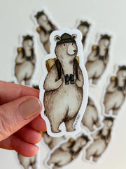 "Bear Hike" Sticker by Fox & Fables