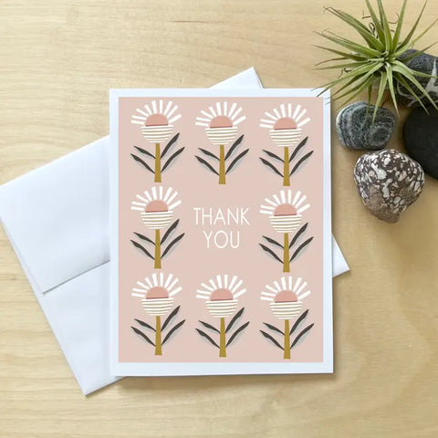 Sunflower + Thank You Card by Juniper Blue