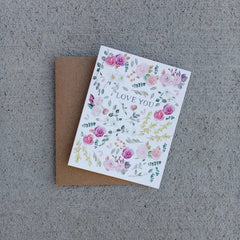 "Love You" Roses Card by Lana's Shop