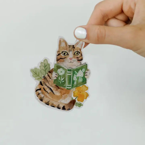 "Reading Cat" Sticker by Lana's Shop