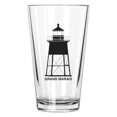 "Grand Marais" Lighthouse Pint Glass by Northern Goods