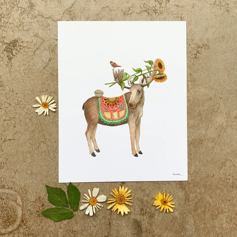 Woodland Garden: "Malvin's Sunflowers" Print by Polanshek of the Hills