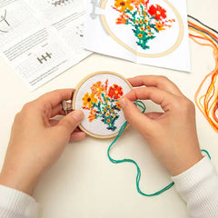 "Flowers" Minicross Stitch Embroidery by Kikkerland