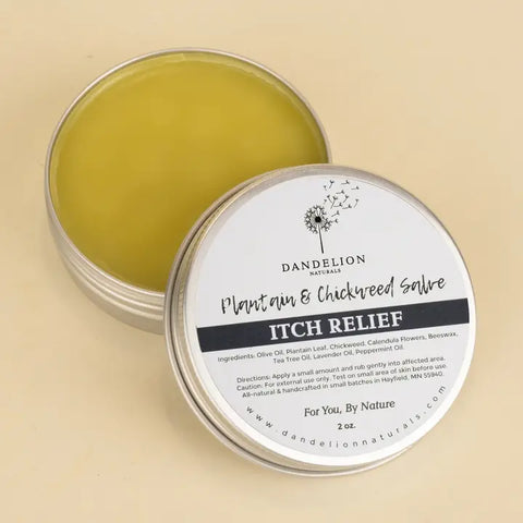 "Itch Relief" Salve with Chickweed, Plantain, Calendula by Dandelion Naturals