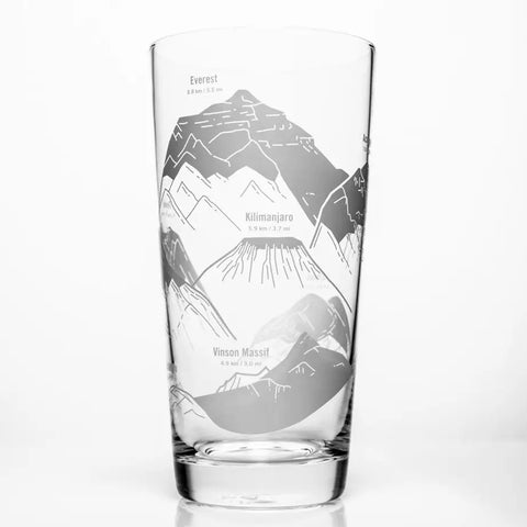 Mountain Peaks of the World Pint Glass