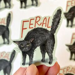 "Angry Cat" Premium Sticker by Fox and Fables