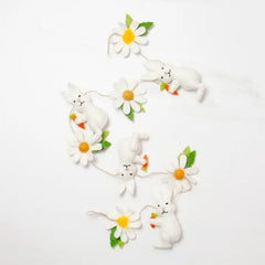 "Easter Daisy + Bunny" Felt Garland by The Winding Road