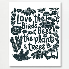 "Love Birds, Bees, Plants & Trees" Print by Fox & Fables