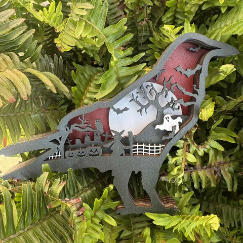 "Halloween Raven" Shelf Sitter by The Wilusz Way Wood Designs