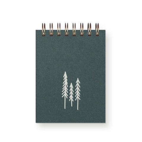 “Evergreen Trees” Mini Jotter Notebook by Ruff House Print Shop