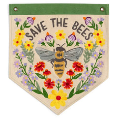 "Save The Bees" Embroidered Banner by 1Canoe2