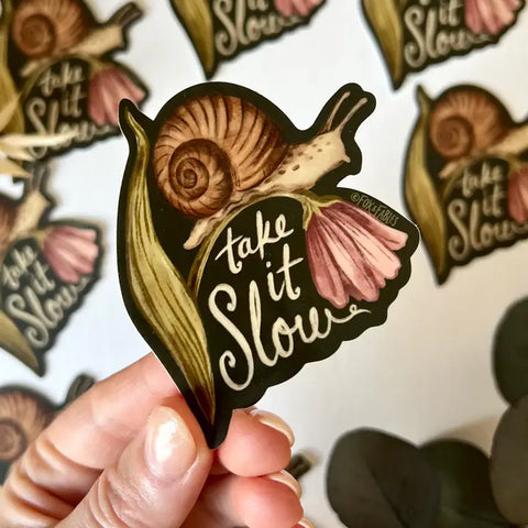Take it Slow Snail Sticker by Fox & Fables