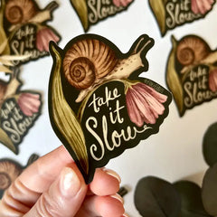 Take it Slow Snail Sticker by Fox & Fables