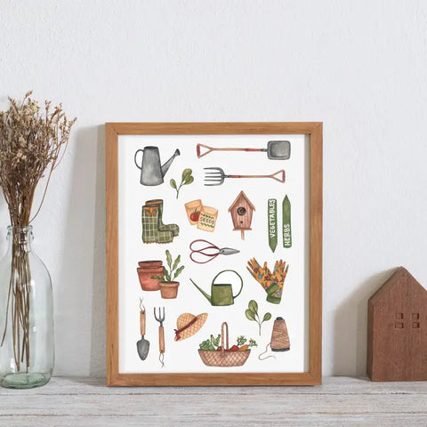 "Garden Tools" Print by Fox & Fables