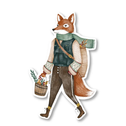 "Foraging Fox" Sticker by Fox & Fables