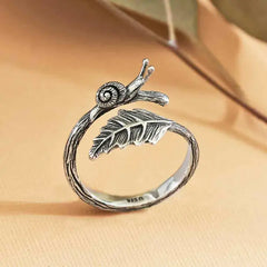 "Snail + Leaf" Ring by Nina Designs