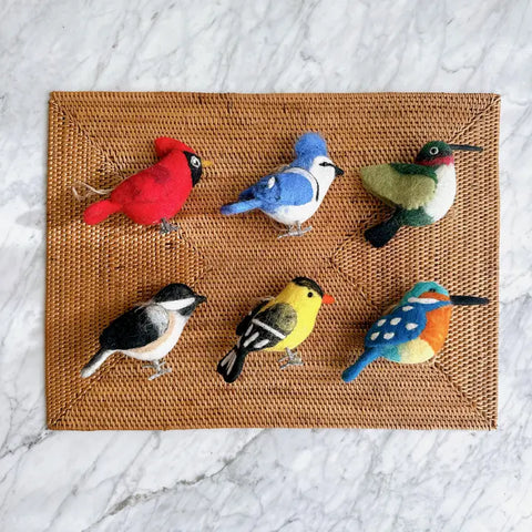 Bird Felt Ornaments by Ganapati