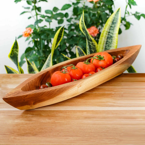 Teakwood Canoe Bowl