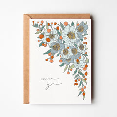 Miss You Floral Greeting Card