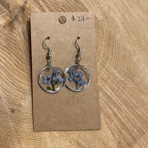 Forget Me Not Flowers & Resin Earrings