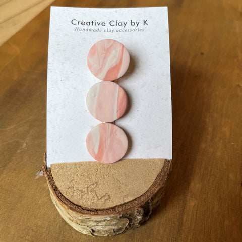 Pink Clay Hair Clip