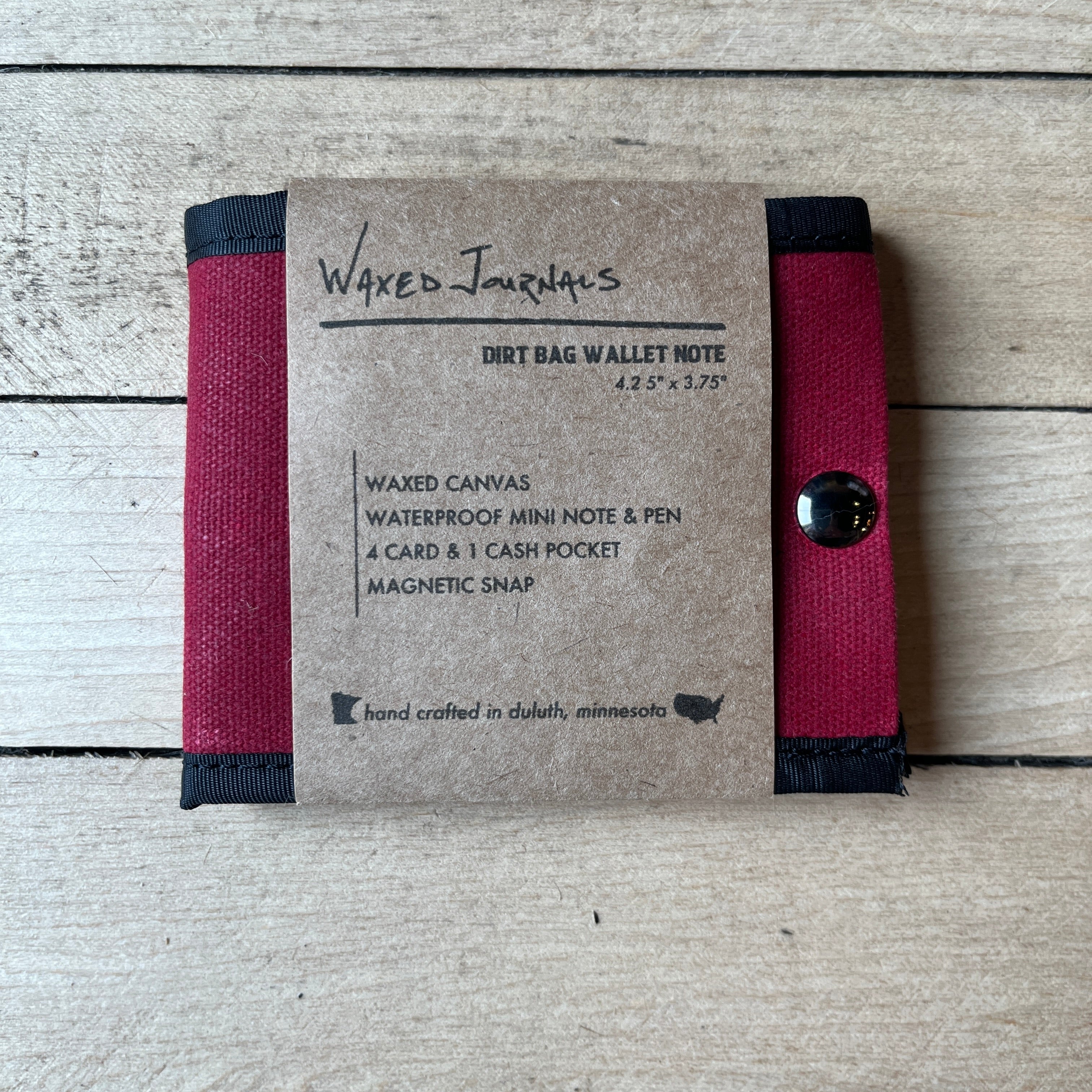 Dirt Bag Wallet Note by Waxed Journals