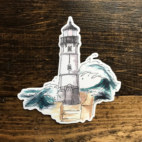 SJ Nielsen - North Pier Lighthouse Sticker