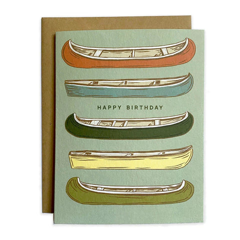 Happy Birthday Canoe Card