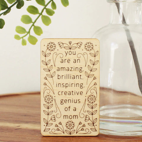 Mom Wooden Card